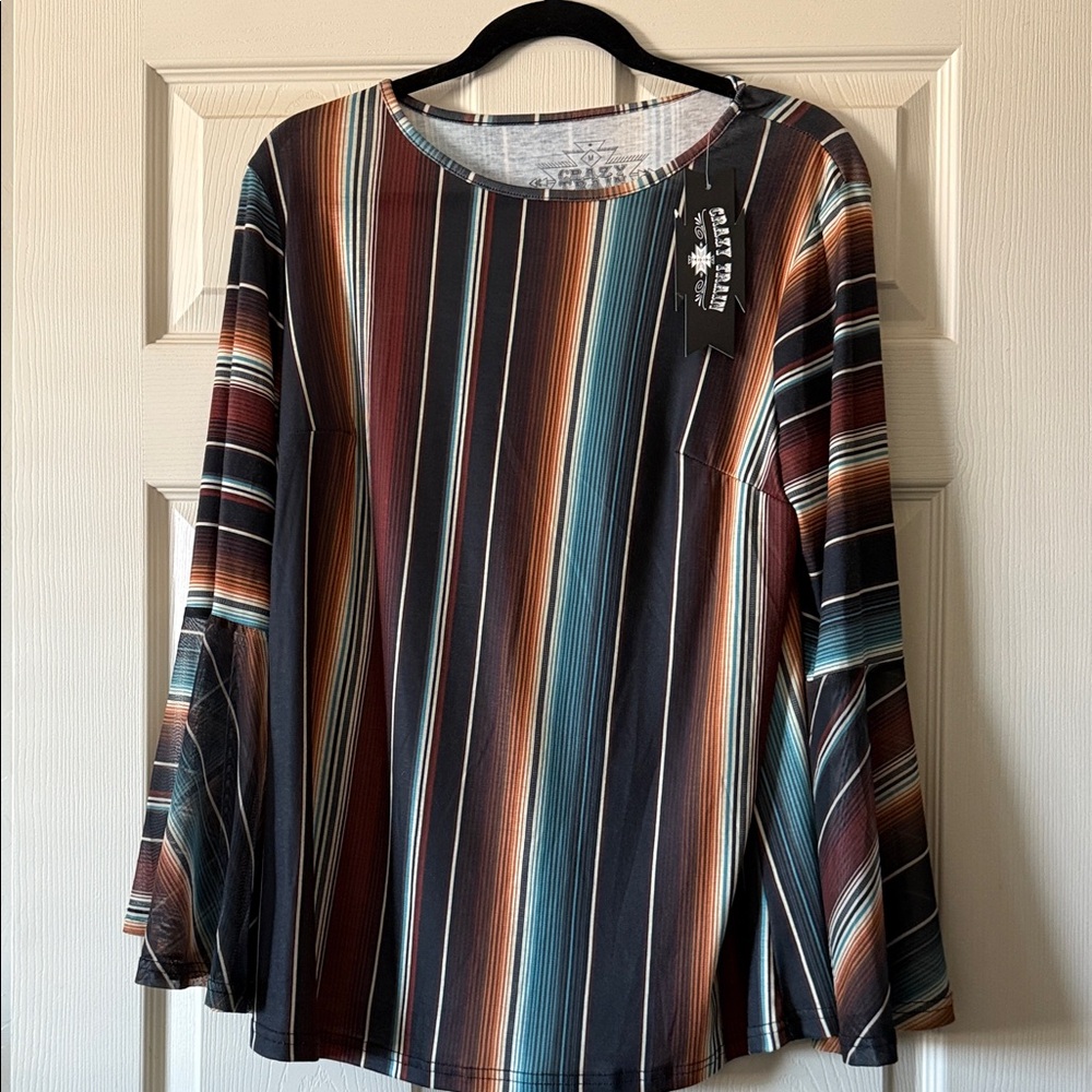 Crazy Train Multicolor Striped Blouse